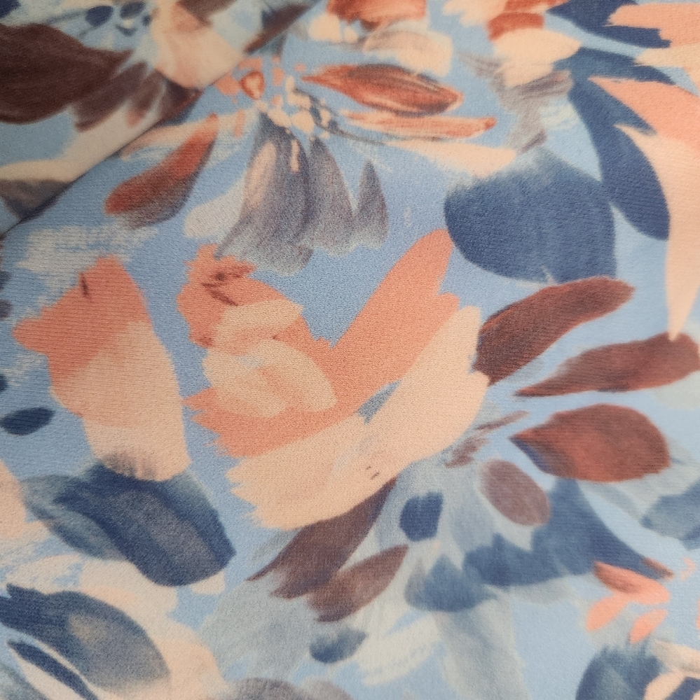 FREELY Blue Orange Swimsuit Size S Floral Ring Back One Piece Wild Flower Wired - Picture 11 of 16